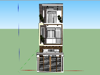 nhà phố 3 tầng,SU nhà 3 tầng,nhà 3 tầng sketchup,Model su nhà 3 tầng